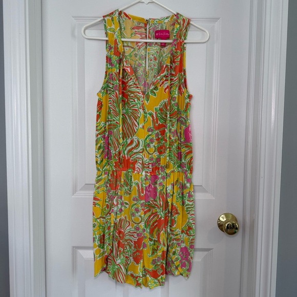 Lilly Pulitzer x Target Challis Romper Happy Place Size Medium - Picture 2 of 11
